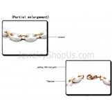 Gold Titanium with White Ceramic Bracelet C428