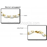 White Ceramic and Gold Titanium Bracelet C428