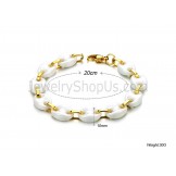 White Ceramic and Gold Titanium Bracelet C428