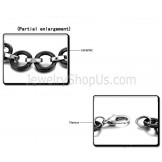 Black Ceramic circle and Titanium Bracelet C406
