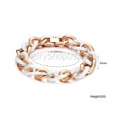 White Ceramic and Rose Gold Titanium Staggered Bracelet C403