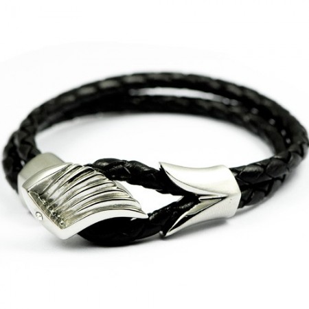 Titanium leather bracelet