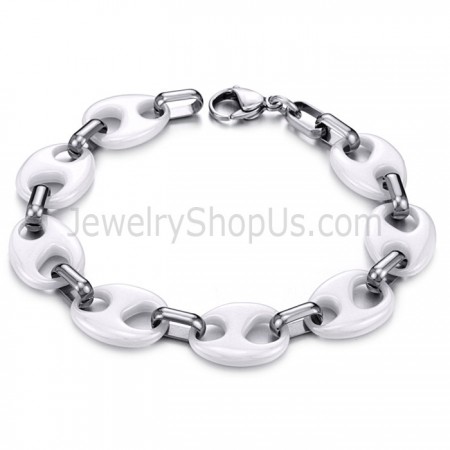 White Ceramic Titanium Bracelet C424