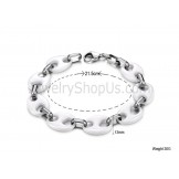 White Ceramic Titanium Bracelet C424