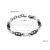 Black and White Staggered Ceramic Figure "8" Bracelet C432