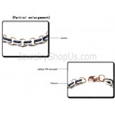 Black and White Ceramic Circle and Rose Gold Titanium Bracelet C431