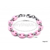 Pink Ceramic and Titanium Bracelet C423