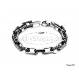 Black Rectangle Ceramic and Circle Titanium Bracelet C430