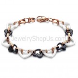 Black and White Sweetheart Ceramic Bracelet C429