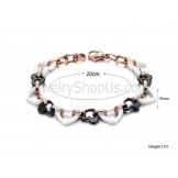 Black and White Sweetheart Ceramic Bracelet C429