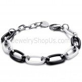 Black and White Ceramic Circle Bracelet C426