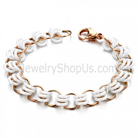 White Ceramic Circle Bracelet C431