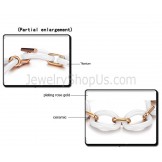 White Ceramic and Rose Gold Titanium Bracelet C404