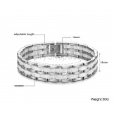 Ceramic and Titanium Mechanics Link Bracelet (White, Rose Gold) GS401