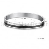 Tatanium Rose Gold and Black Grid Couple Bangles with Rhinestones C746