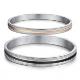 Tatanium Rose Gold and Black Couple Bangles C869