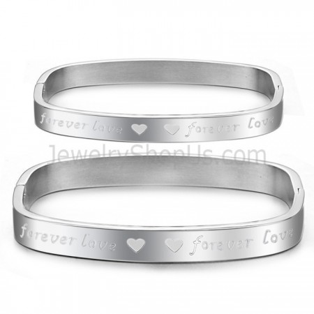 Tatanium Square "Foreverlove" Couple Bangles C865