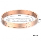 Tatanium Couple Bangles with Rhinestones (Black,Rose Gold) C731