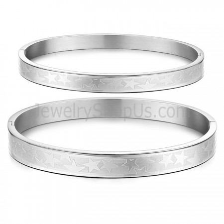Tatanium Couple Bangles with Stars C863
