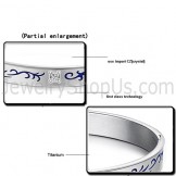 Tatanium Couple Bangles with Blue Flowers C858