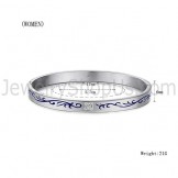 Tatanium Couple Bangles with Blue Flowers C858
