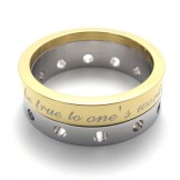 Half Gold Titanium Ring 20920