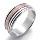 Rose Gold Titanium Ring 20176