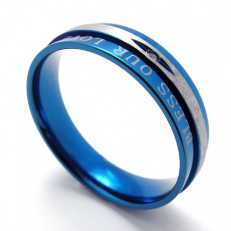 Diamond Blue Titanium Ring 20675