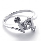 Diamond Titanium Ring for Women 20594