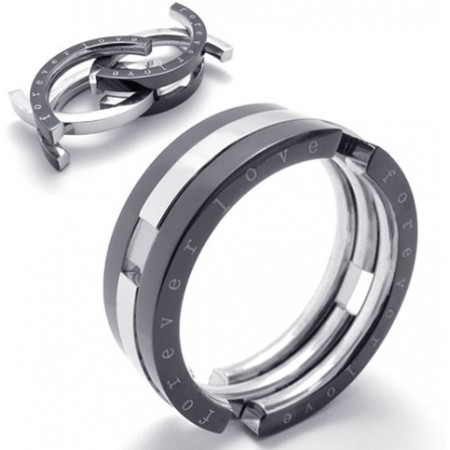 Puzzle Black Titanium Ring 20954