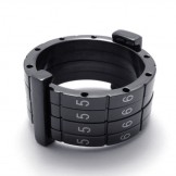 Black Puzzle Code Lovers Titanium Ring 20687