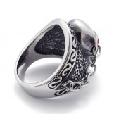 Skull with Red Diamond Titanium Ring 20944