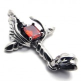 Dagger Cross Red Diamond Titanium Pendant 20446