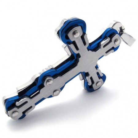 Blue Titanium Cross Pendant 20265