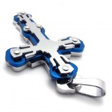 Blue Titanium Cross Pendant 20265