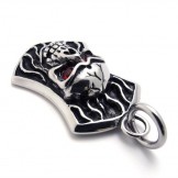 Skull With Red Diamond Titanium Pendant 20648