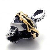 Gold Accent Skull Titanium Pendant 20645