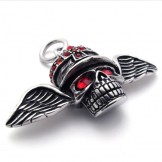 Red Diamond Wings Skull Titanium Pendant 20641
