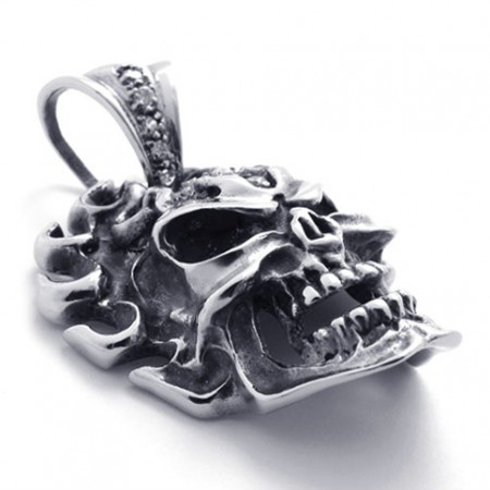 Skull Diamond Titanium Pendant 20551