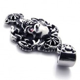 Skull with Red Diamond Titanium Pendant 20548