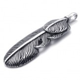 Wing Feather Titanium Pendant 20332