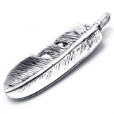 Wing Feather Titanium Pendant 20332