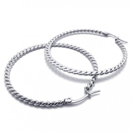 Ring Braid Titanium Earrings 20815