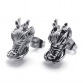 Chinese Dragon Titanium Earrings 20354