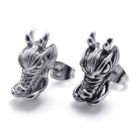 Chinese Dragon Titanium Earrings 20354