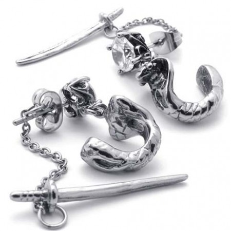 Sword Titanium Earrings 20347