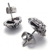 Red Diamond Lion Titanium Earrings 20344