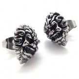 Red Diamond Lion Titanium Earrings 20344