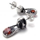 Red Diamond Titanium Earrings 20338