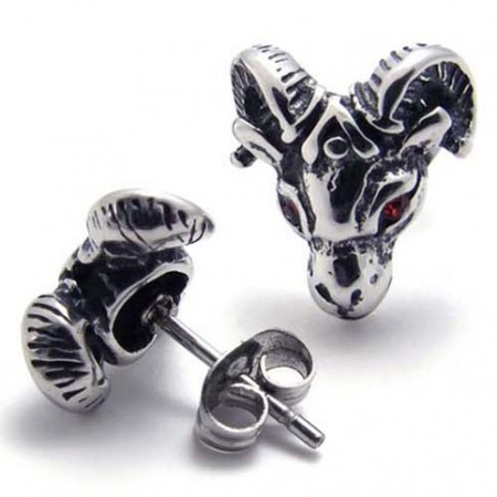 Red Diamond Sheep Titanium Earrings 20337